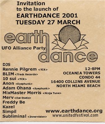 Earthdance 2001 launch - UFO Alliance Party