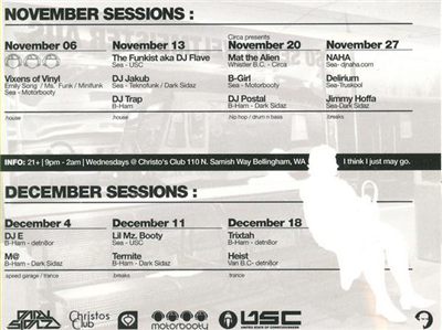 Sessions Nov/Dec listing