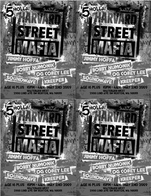 Harvard Street Mafia $5 Holla (4-up)