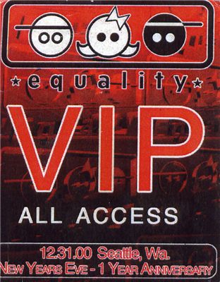 VIP badge - Equality New Years Eve 1 Year Anniversary