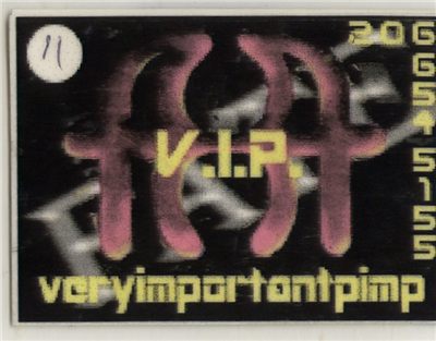 VIP badge - Fate ('very important pimp')